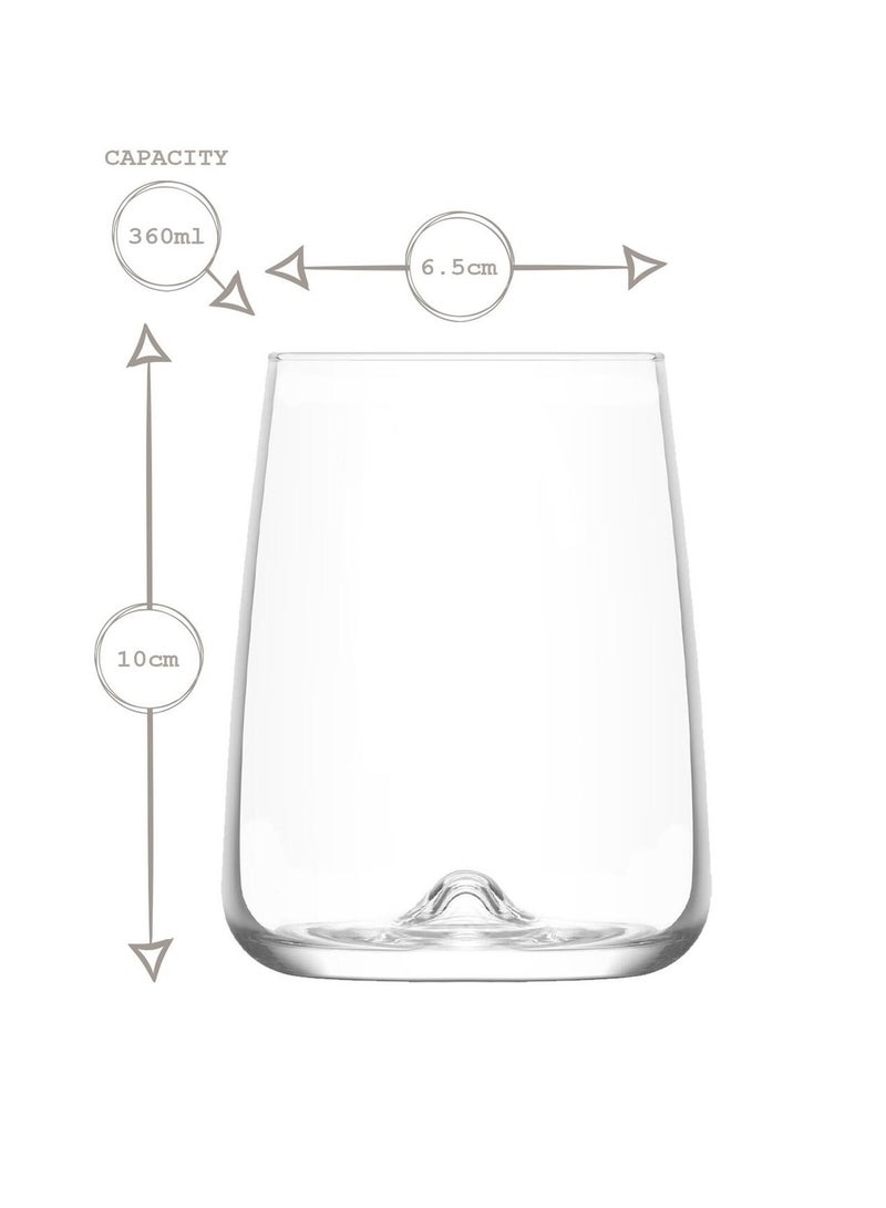 LAV 3 Pieces Terra Tumbler Set 360 Ml - Clear - Image 2