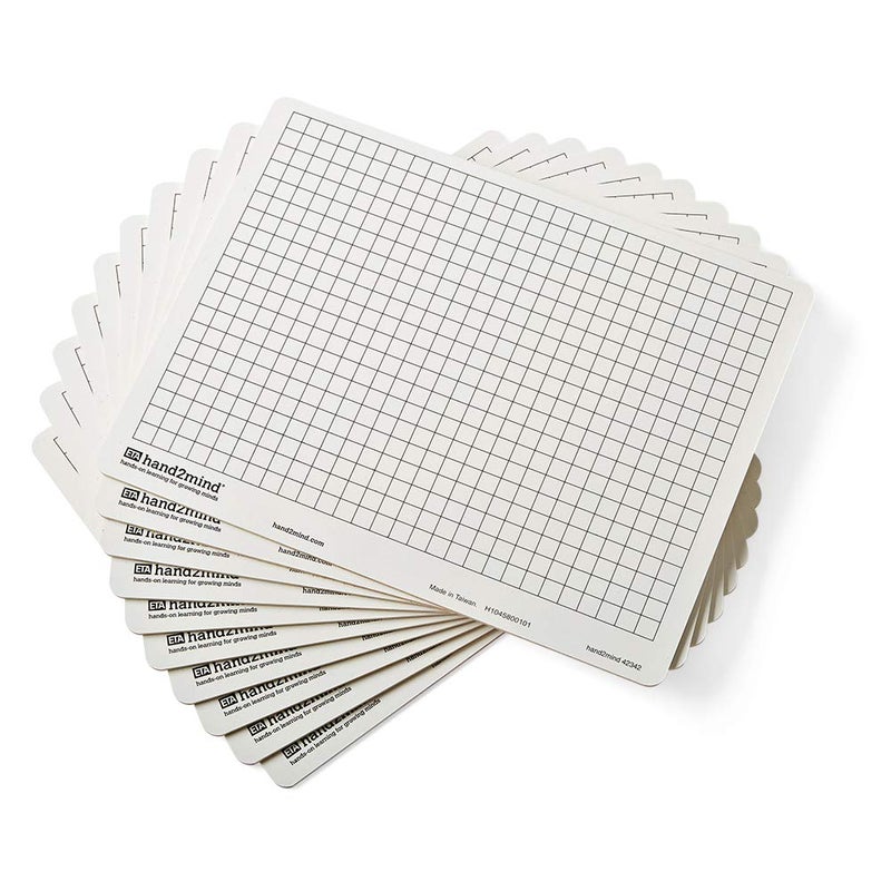 hand2mind hand2mind DoubleSided Centimeter Grid White Boards for Students Grid Board for Graphing Dry Erase Boards Portable Whiteboard School Supplies Classroom Supplies Pack of 10 - Image 5