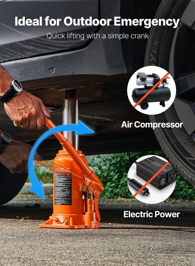 VEVOR Hydraulic Bottle Jack, 20 Ton/44092 LBS All Welded Bottle Jack, 7.5-14 inch Lifting Range, with 3-Section Long Handle, for Pickup Truck, Truck, Car, RV, Auto Repair, Industrial Engineering - Image 4