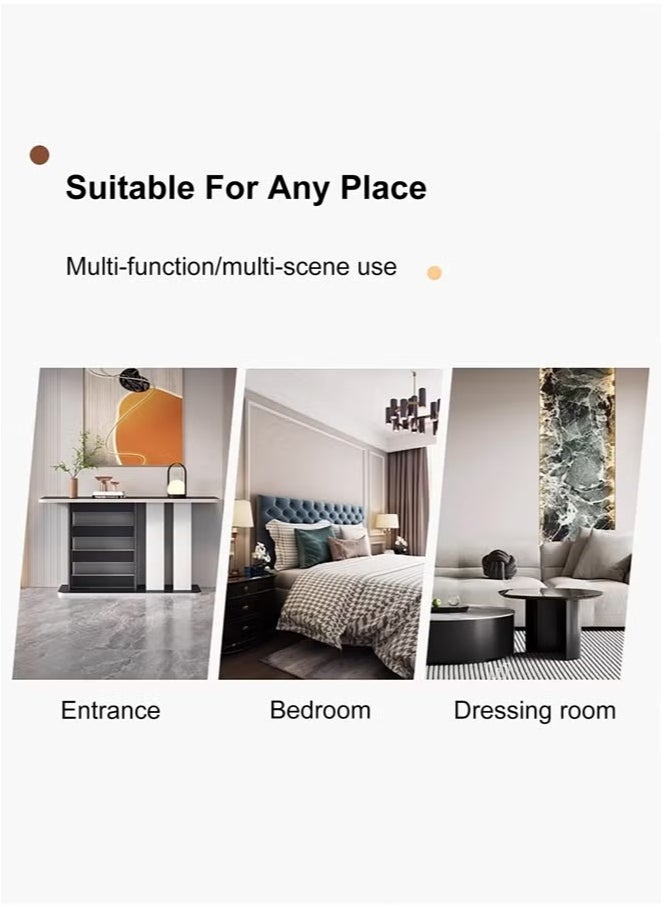 Generic Console Table, Entryway Table for Storage and Decoration, Narrow Wood Accent Tables with Storage Shelves, Narrow Sofa Table Behind The Couch, for Hallway, Living Room, Entrance(White,47.2"/120cm)  - Image 3