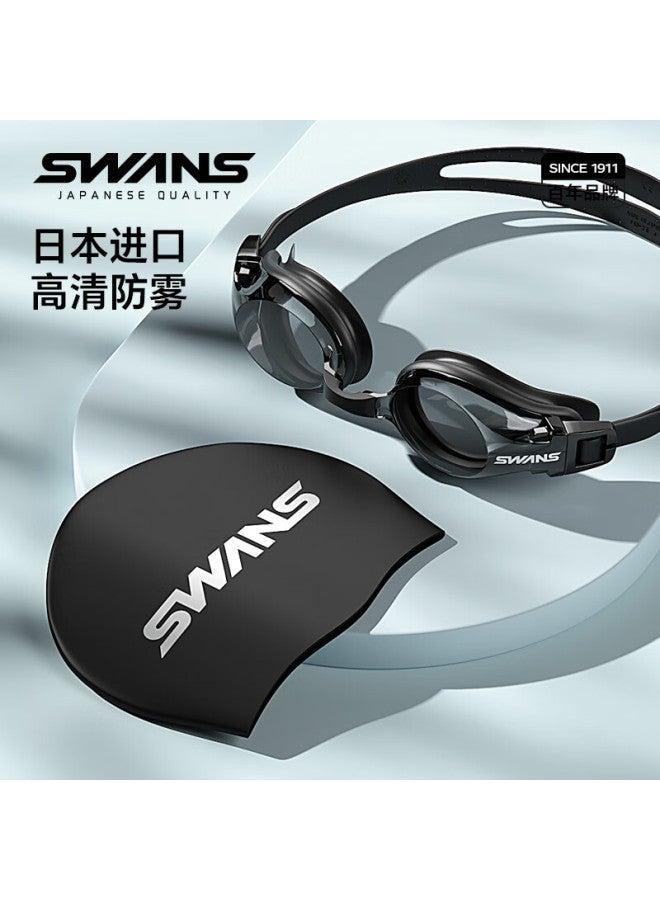 Swans Men's Swimming Set Four-piece Professional Swim Trunks Swim Cap Goggles Swim Bag 3XL