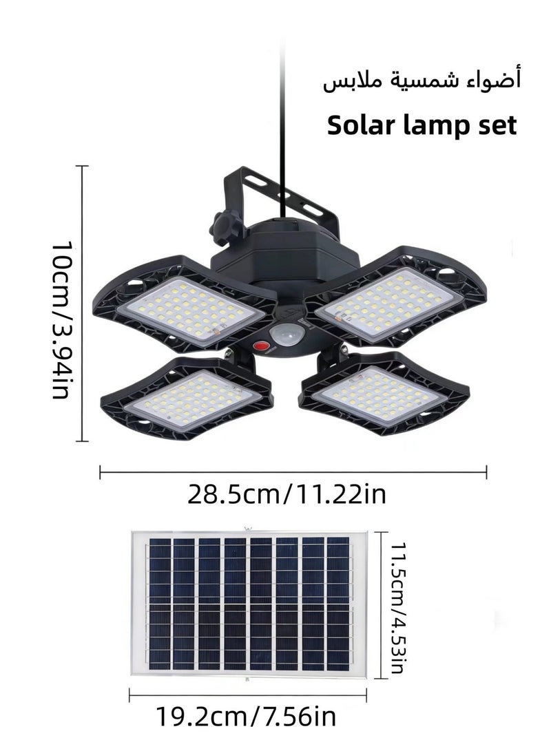 BSQ 4 Leaf Solar Flood Light, PIR Motion Sensor 3 Modes, IP65 Waterproof Adjustable Outdoor Light for Villa Garden, Farm & Power Outage - Image 4
