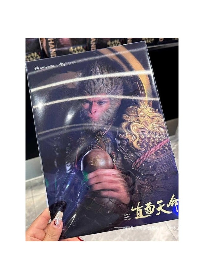 # Ruixing's Joint Black Myth Wukong Surrounding Face To Face With Destiny Monkey's Grating Card To Send Boyfriend Gift Homemade-Color:Direct Face Of The World Flash Card [1 Card]