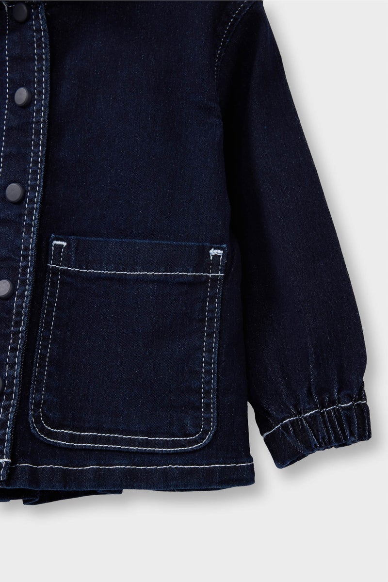 DeFacto Blue Baby Girl Regular Fit Hooded Long Sleeve Jacket Casual - Image 4