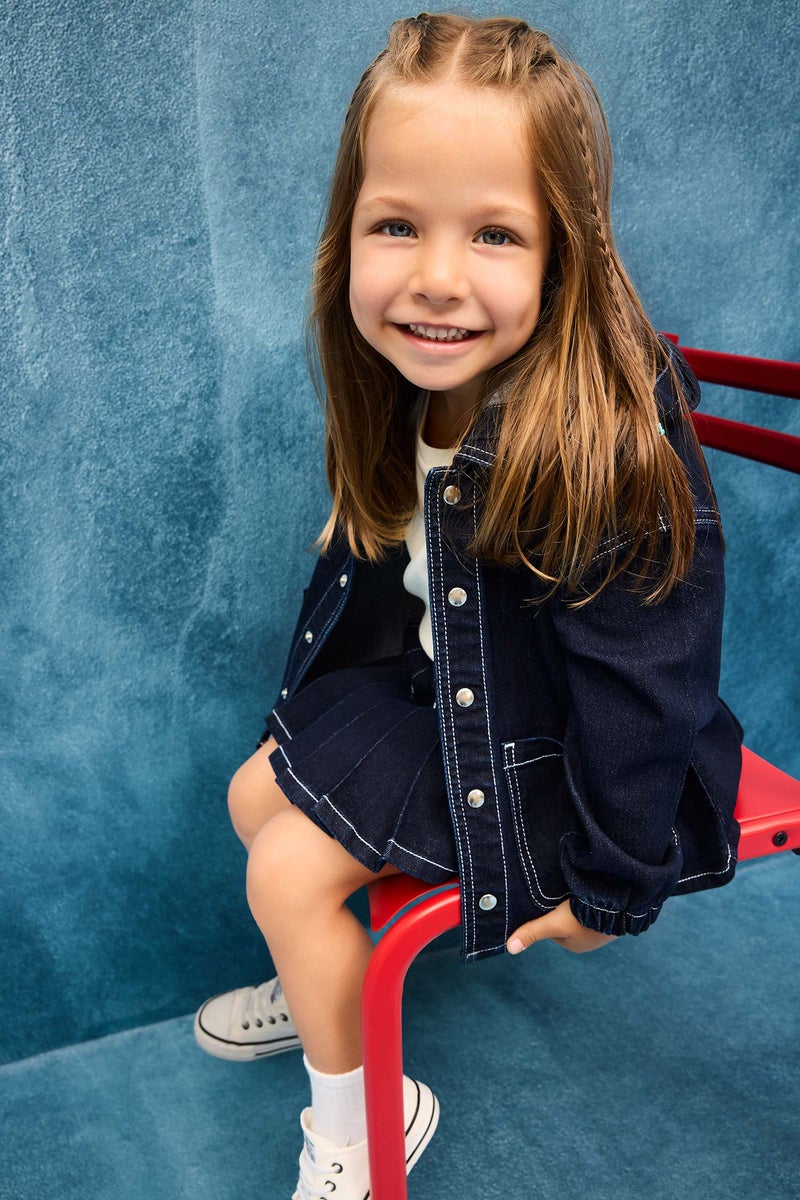 DeFacto Blue Baby Girl Regular Fit Hooded Long Sleeve Jacket Casual - Image 1