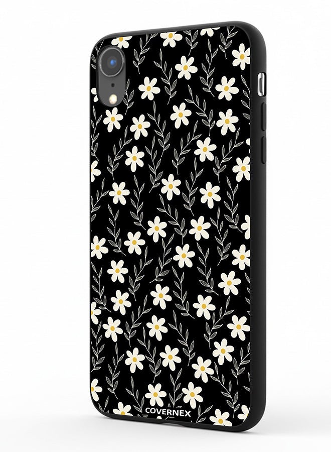 Covernex Apple iPhone XR Protective Case Cover Printed Featuring Midnight Garden Tiny Daisy Pattern - Image 1
