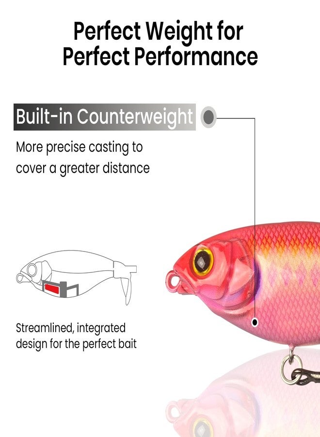 Pristis 3 pcs Double-Blade Ploppers, Saltwater Freshwater Fishing Teaser with Foldable Rotating Tail, Topwater Lure Plopping Sputter Minnow Swimbait, Top Water Propeller Bait for Bass Pike Color Set - Image 3