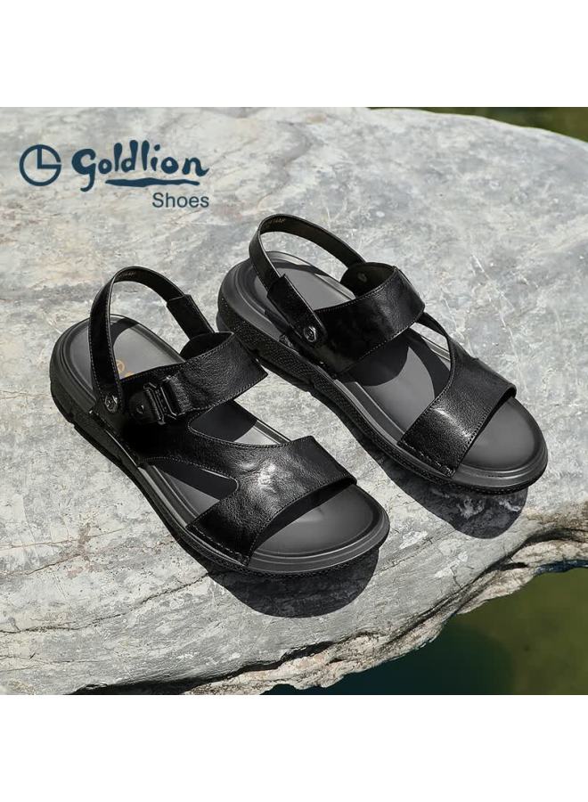 Goldlion Men's Summer Comfortable Lightweight Casual Sandals Dual-wear Beach Shoes G596520043aaf Black Size 41 - Image 1