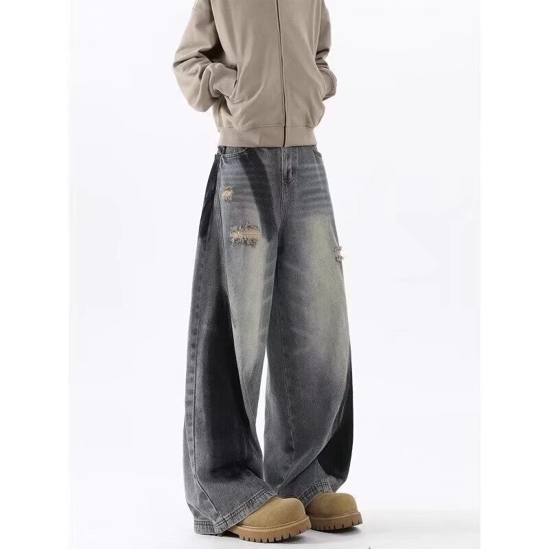 Unisex Classic Denim Jeans Loose Fit Daily Outdoor Wear - Image 1