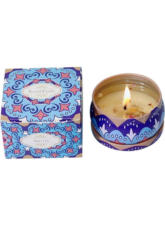 Beauenty Scented Candles, Luxury Aromatherapy Candles with Dry Flowers, Natural Soy Scented Candles Gift Set for Home SPA Bathing Yoga Travel, Long Lasting Elegant Relaxation Gift ,Vanilla - Image 1