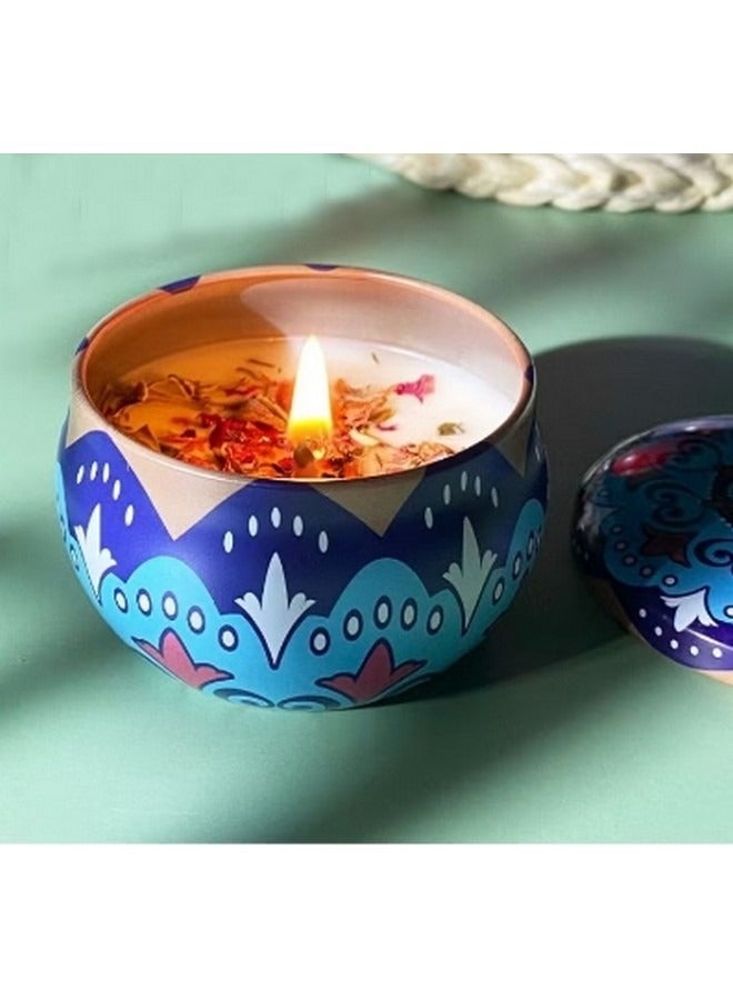 Beauenty Scented Candles, Luxury Aromatherapy Candles with Dry Flowers, Natural Soy Scented Candles Gift Set for Home SPA Bathing Yoga Travel, Long Lasting Elegant Relaxation Gift ,Vanilla - Image 2