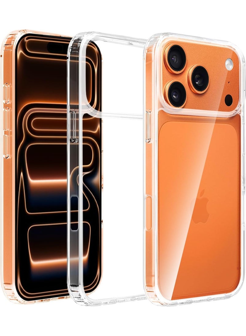 جراب شفاف كريستالي لهاتف iPhone 17 Pro Max مقاس 6.9 بوصة (2025)، [مضاد للاصفرار] ظهر صلب نحيف مقاوم للصدمات ومقاوم للخدش، مناسب للشحن اللاسلكي - Image 1