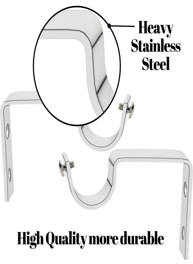Natural Luxury Heavy Stainless Steel Curtain Support/SS Curtain Holders for Door and Window Curtain Rods with Screw and Wall plug. (12) - Image 2
