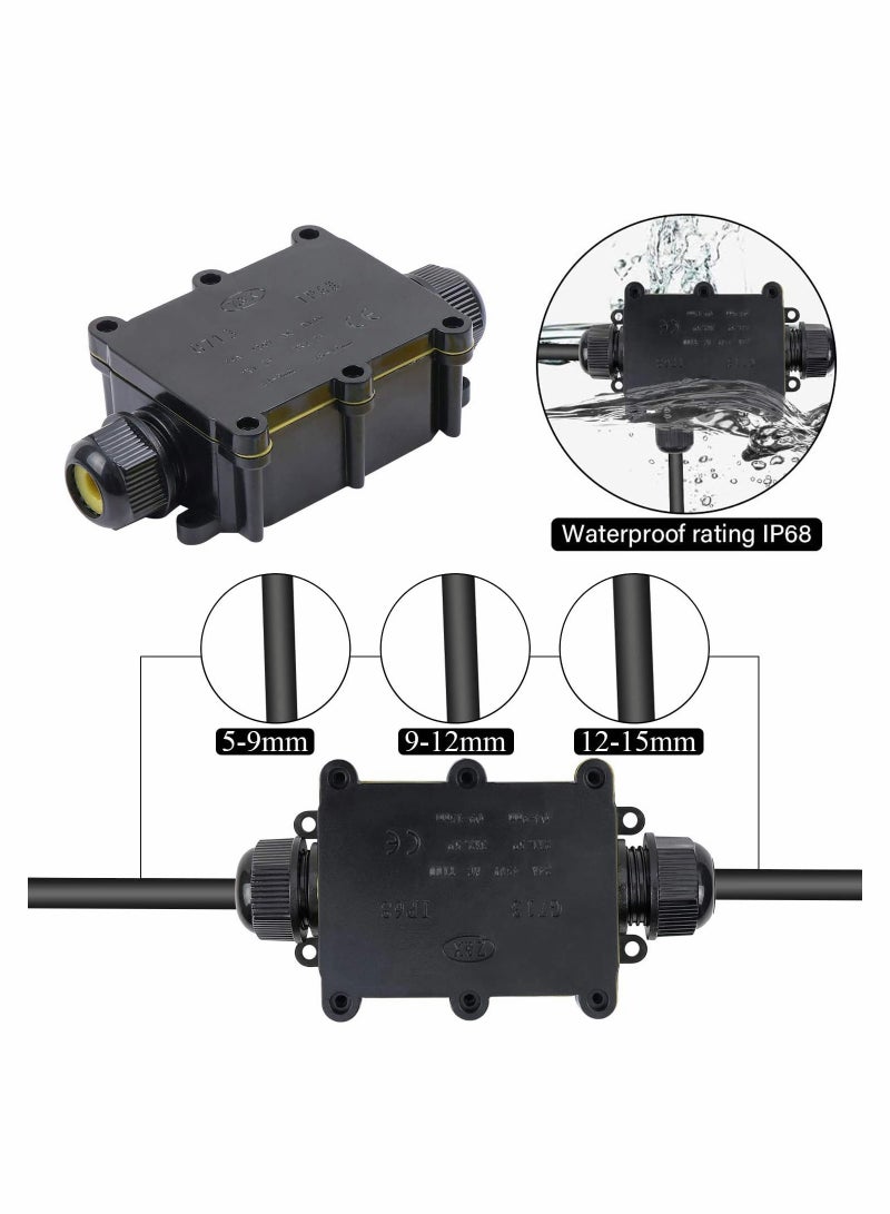 2pcs Waterproof IP68 External Junction Box Outdoor Wire Connectors 2 Way Plug Line M20 Coaxial Cable Connector Range 4 to 15mm - Image 2