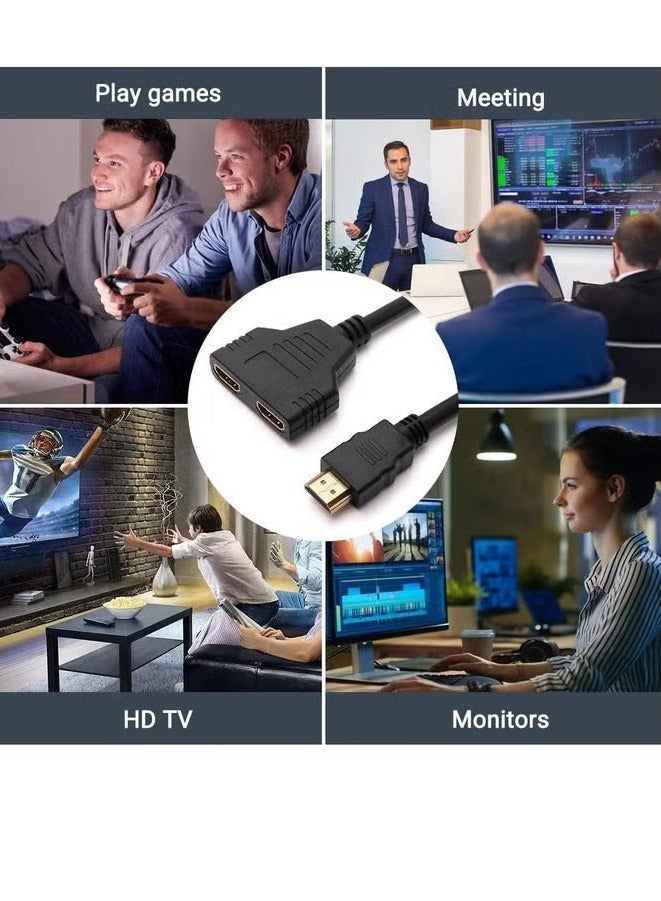 JAJEEK HDMI Splitter Adapter Cable 1 Male to 2 Female Connector – Dual Display HDMI Extension Cable for Full HD 1080p Video & Audio | 1 to 2 Way HDMI Duplicator for HDTV, LED, LCD, Projector, Monitor – High-Quality HDMI Port Splitter for Dual Screens - Image 3