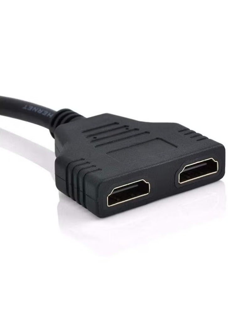 JAJEEK HDMI Splitter Adapter Cable 1 Male to 2 Female Connector – Dual Display HDMI Extension Cable for Full HD 1080p Video & Audio | 1 to 2 Way HDMI Duplicator for HDTV, LED, LCD, Projector, Monitor – High-Quality HDMI Port Splitter for Dual Screens - Image 2