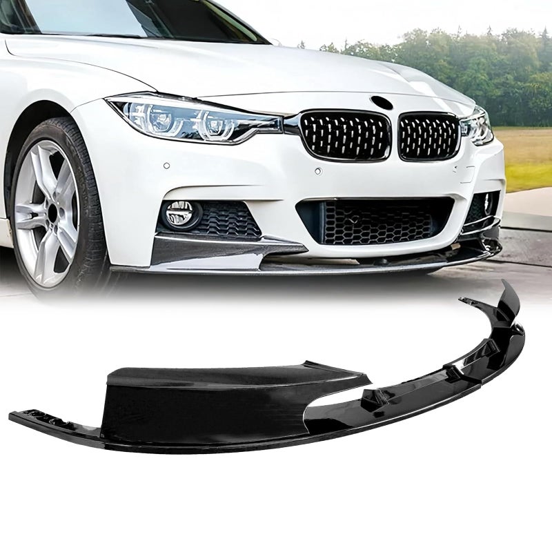 Collect Light Front Bumper Lip for 2012-2018 BMW 3 Series F30 F31 M Sport 2PCS Glossy Black Front Lip Splitter - Image 1