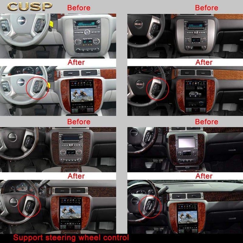 CUSP 12.1 Inch Vertical Screen Car Stereo Radio GPS Navigation for GMC Yukon Sierra Chevrolet Tahoe Suburban - Image 2
