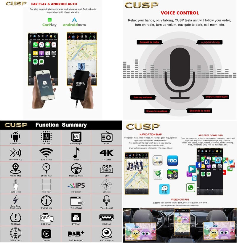 CUSP 12.1 Inch Vertical Screen Car Stereo Radio GPS Navigation for GMC Yukon Sierra Chevrolet Tahoe Suburban - Image 5