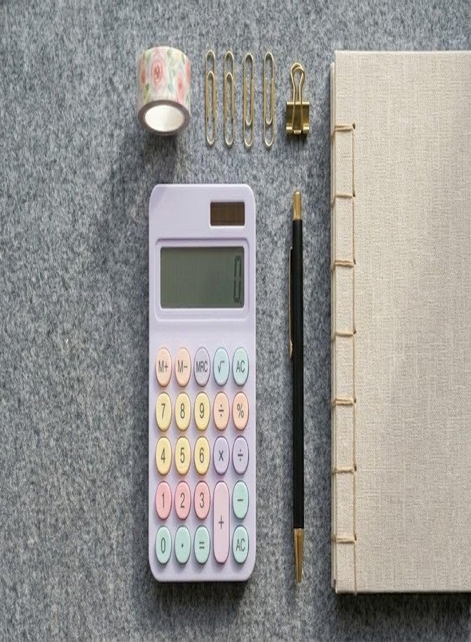ZUNBELLA Aesthetic Pastel Calculator, 12-Digit, Retro Typewriter Style, Big Round Buttons, Kawaii Desktop Calculator for College Students, Teachers, Women - Image 2