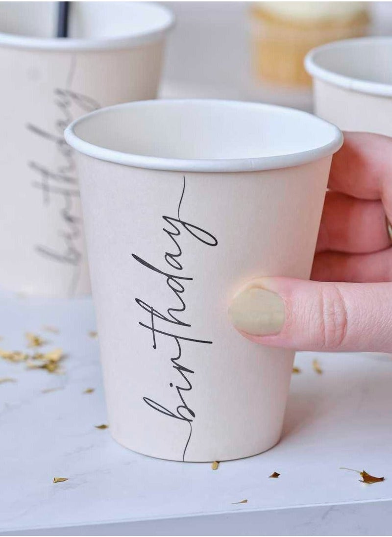 Ginger Ray Paper Cup - Birthday - Nude and Black - Image 1