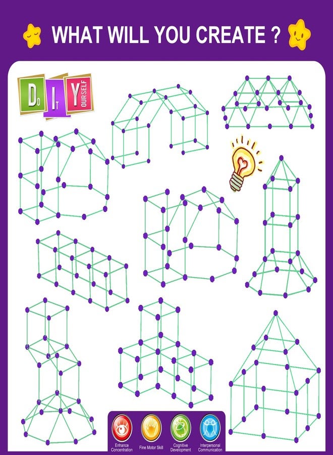 spring flower Glow In The Dark Fort Building Kit for Kids,STEM Construction Toys, Educational Gift for 4 5 6 7 8 9 10 11 12 Years Old Boys and Girls,Ultimate Creative Set for Indoor & Outdoors Activity,140 Pcs - Image 5