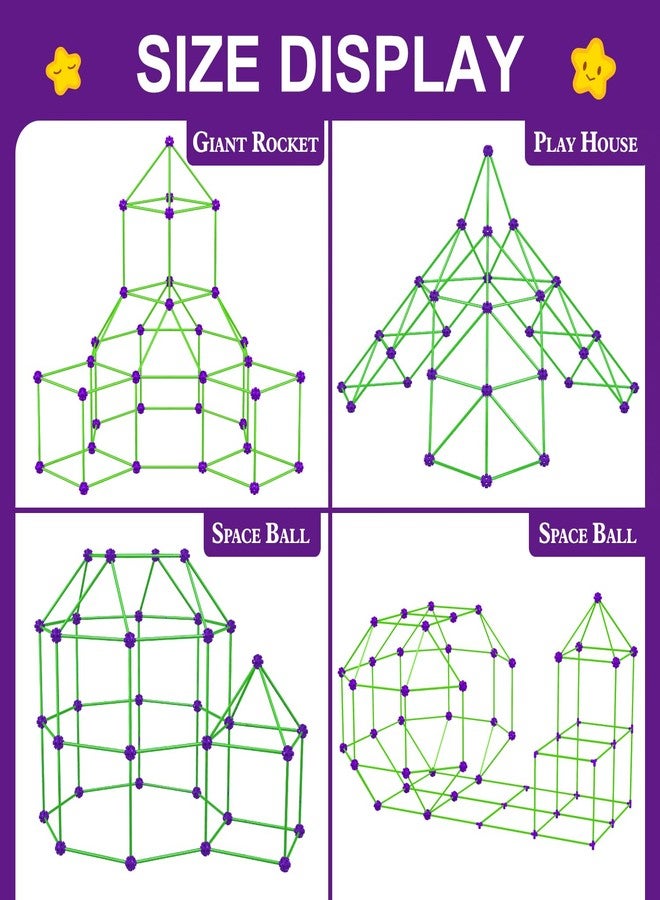 spring flower Glow In The Dark Fort Building Kit for Kids,STEM Construction Toys, Educational Gift for 4 5 6 7 8 9 10 11 12 Years Old Boys and Girls,Ultimate Creative Set for Indoor & Outdoors Activity,140 Pcs - Image 4
