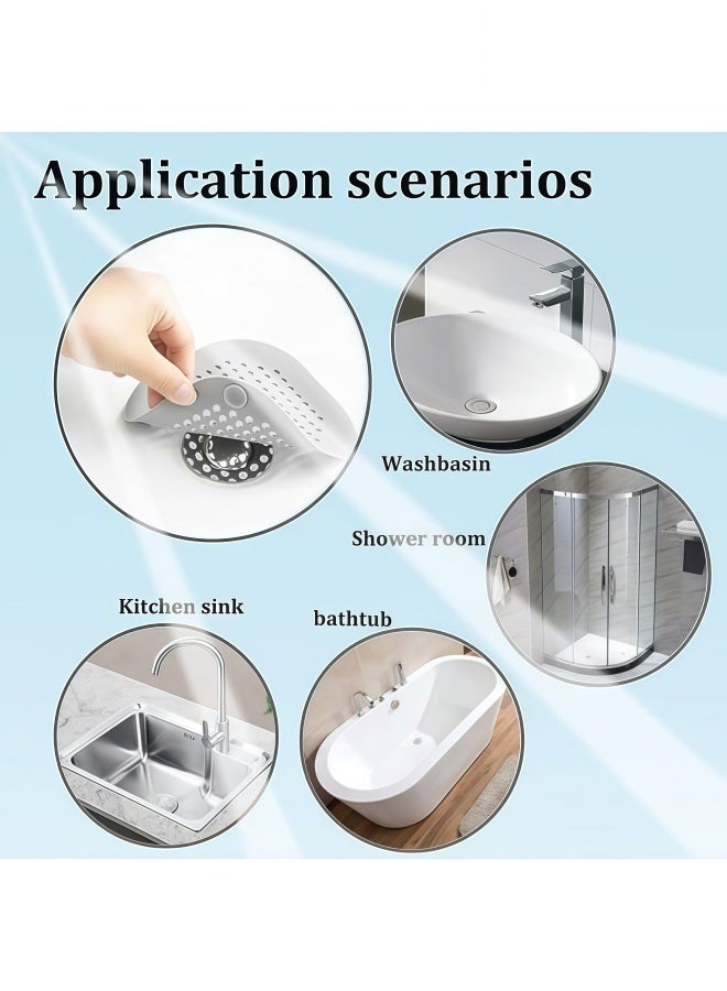 6 Pcs Multi-Color Drain Cover Bathroom Floor Drain Filter,Drain Hair Catcher Flat Silicone Plug,Silicone Hair Stopper Drain Strainer with Suction Cups for Tub Bathroom and Kitchen - Image 2