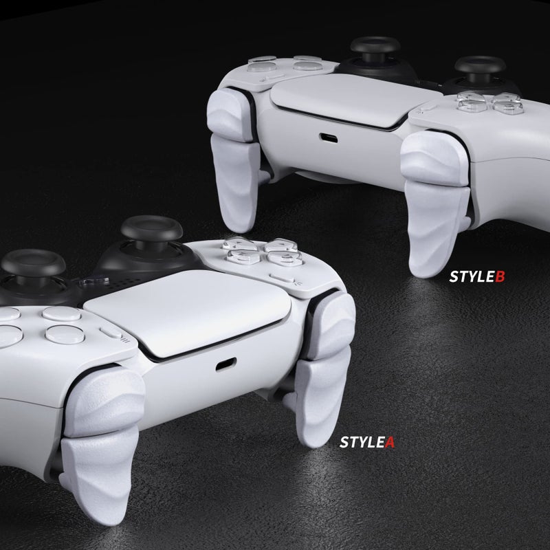 PlayVital Dune 2 Pairs Trigger Stop Shoulder Buttons Extension Kit for ps5 Controller, Stopper Bumper Trigger Extenders for PS Portal, Game Improvement Adjusters for ps5 Edge - White - Image 5
