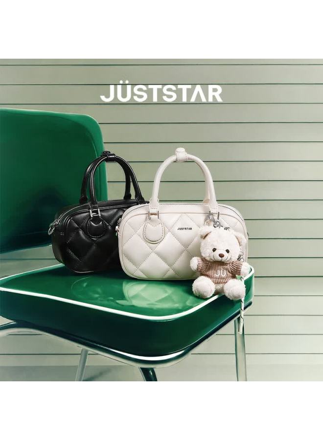 Just Star Celebrity-style Bowling Bag For Women,  New Luxury Shoulder Crossbody Boston Handbag, Birthday Gift - Image 3