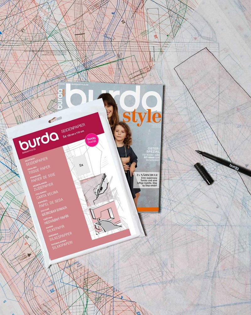 Burda 2Gtis | Sewing Tissue Paper | 110 x 150 cm, Taille Unique, Pink - Image 2