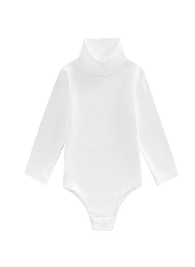 SAYOO Unisex Baby Long Sleeve Bodysuit Turtleneck Solid Color Basic Bodysuit Shirt Newborn Essentials Clothes Boys Girls (White, 18-24 Months) - Image 1