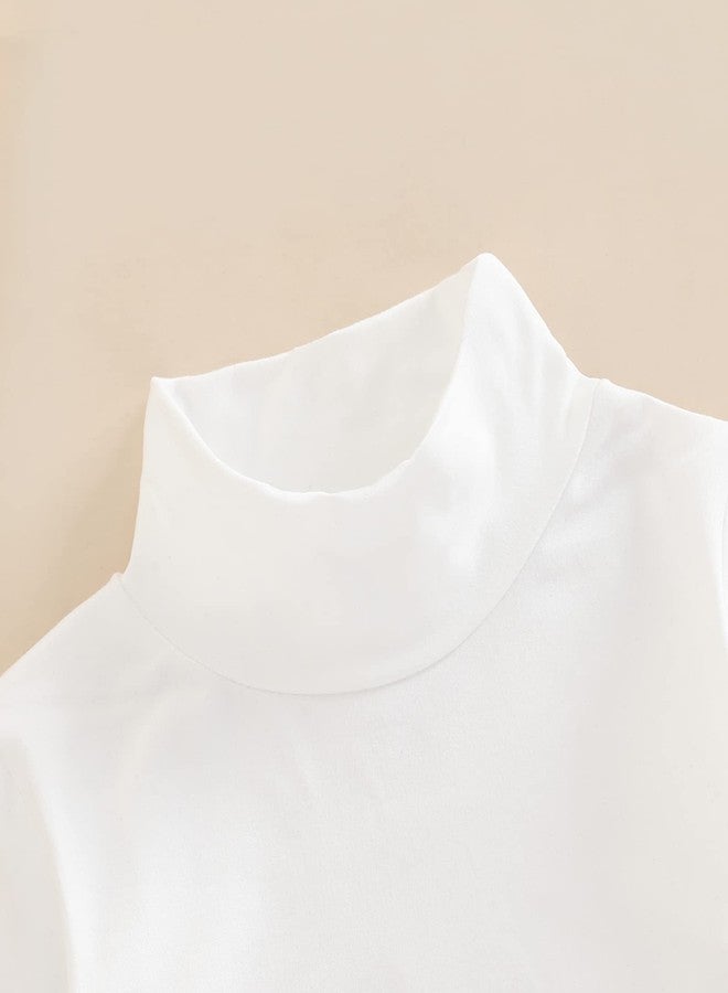 SAYOO Unisex Baby Long Sleeve Bodysuit Turtleneck Solid Color Basic Bodysuit Shirt Newborn Essentials Clothes Boys Girls (White, 18-24 Months) - Image 5