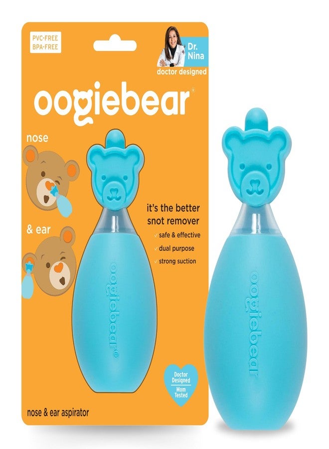 oogiebear: Baby Nasal Aspirator - Safe Booger & Earwax Remover for Newborns, Infants, Toddlers - Better Syringe, Airtight Suction, Nose Sucker - Essential Baby Stuff, Diaper Bag Must-Haves, Blue - Image 1