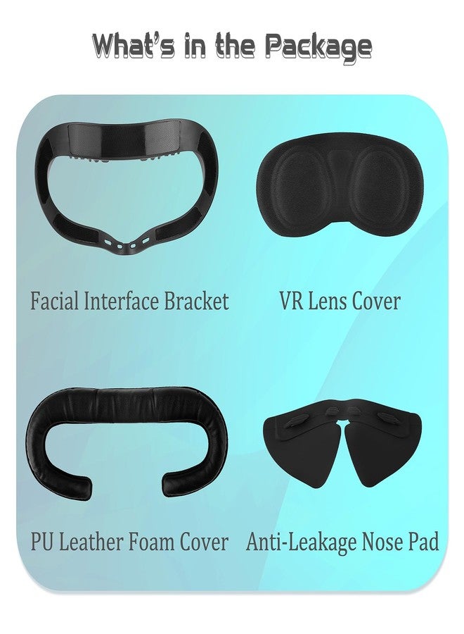 TIANREN VR Facial Interface Replacement Kit for Oculus Quest 2, VR Accessories Facial Interface Bracket, Anti-Leakage Nose Pad,Lens Cover,Foam Face Covers for Meta Quest 2 - Image 2