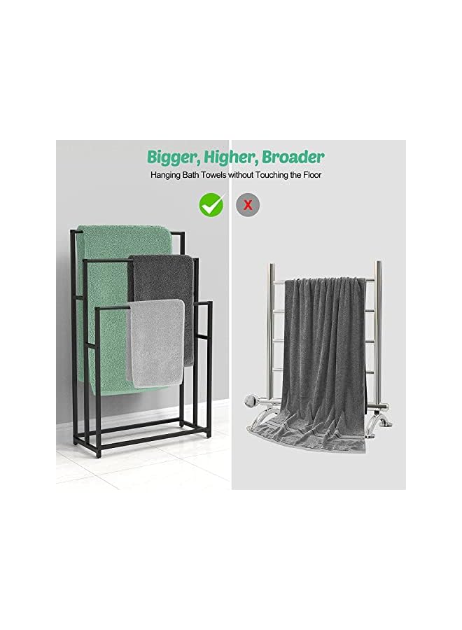 Raxoom 3 Tiers Free Standing Towel Rack Floor Bath Towel Holder Stand Bathroom Accessories Organizer for Bath Storage & Hand Towels,Washcloths 120 * 75 * 30cm - Image 5