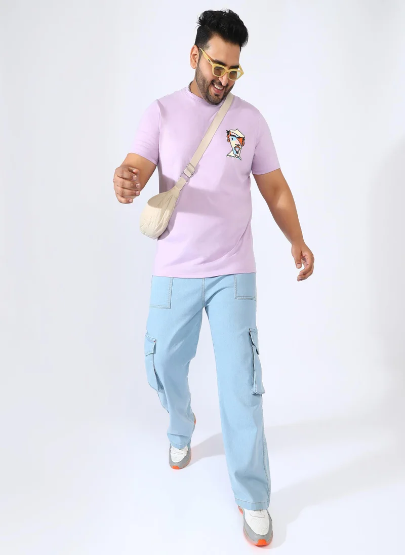 Instafab Plus Men's Lavender Beret Man T-Shirt