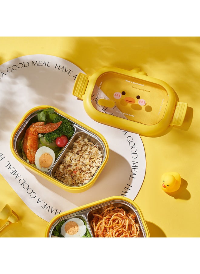 Portable Stainless Steel Insulated Lunch Box Student Meal Box Soup Bowl Partitioned Lunch For Students-Specifications:Mai Meng Duck  - Image 3