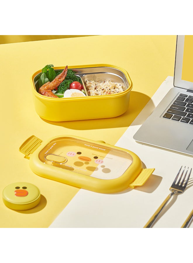 Portable Stainless Steel Insulated Lunch Box Student Meal Box Soup Bowl Partitioned Lunch For Students-Specifications:Mai Meng Duck  - Image 5