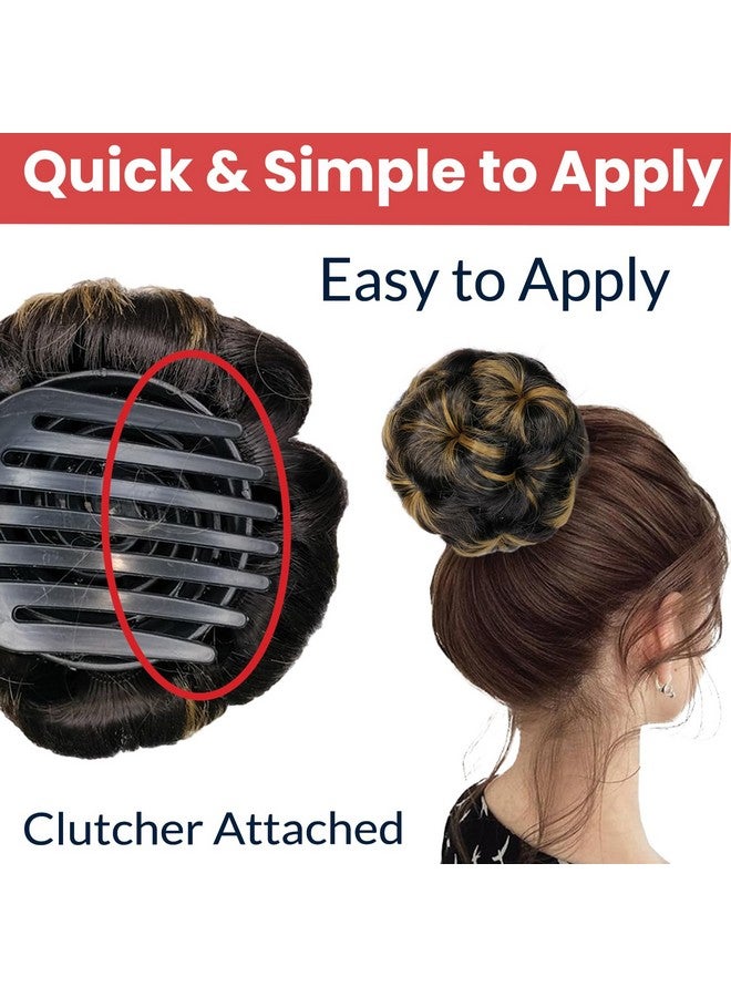 TEMPERIA Hair Buns for Women - Artificial False Fake Hair Donuts Bun Maker Extension - Juda Accessories For Wedding - Hair Buns Clip - 1 Pc - (Golden Highlight) - Image 4