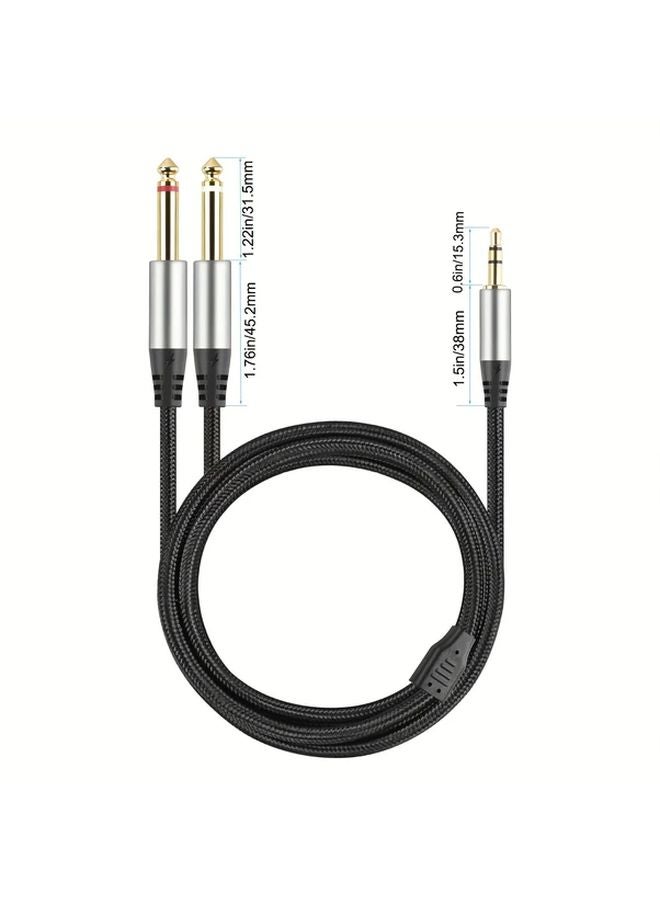 3 5mm TRS to Dual 1 4 TS Mono Y Splitter Audio Cable 3 3ft Compatible for Mixer Speaker - Image 3