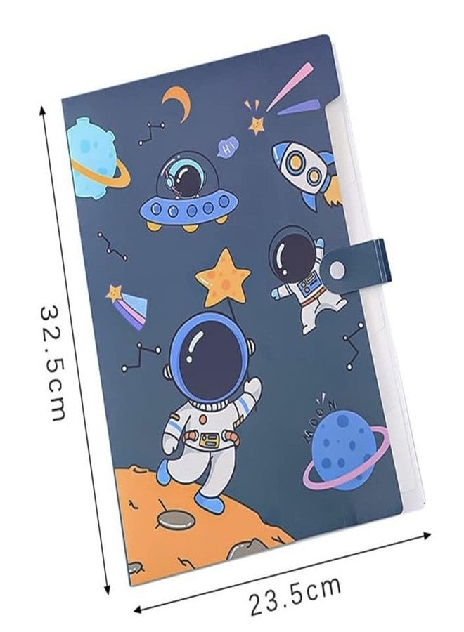 Le delite 2-Pack Astronaut-Themed A4 File Folder Organizer with 12 Pockets and Push Lock,Assorted - Image 4