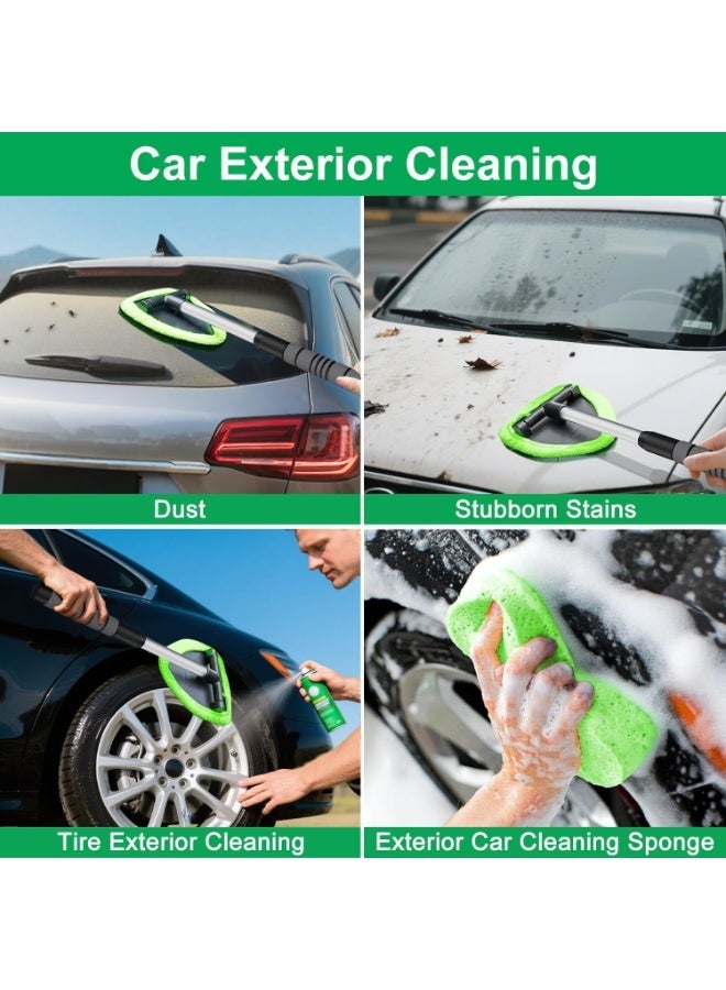 MORTICO Windshield Cleaner Tool – Car Interior Window Cleaning Kit with Extendable Handle & 3 Microfiber Pads, Wiper Inside Windshield Brush for Car & Home Windows - Image 5