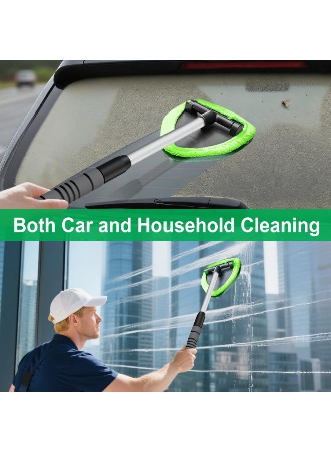 MORTICO Windshield Cleaner Tool – Car Interior Window Cleaning Kit with Extendable Handle & 3 Microfiber Pads, Wiper Inside Windshield Brush for Car & Home Windows - Image 3