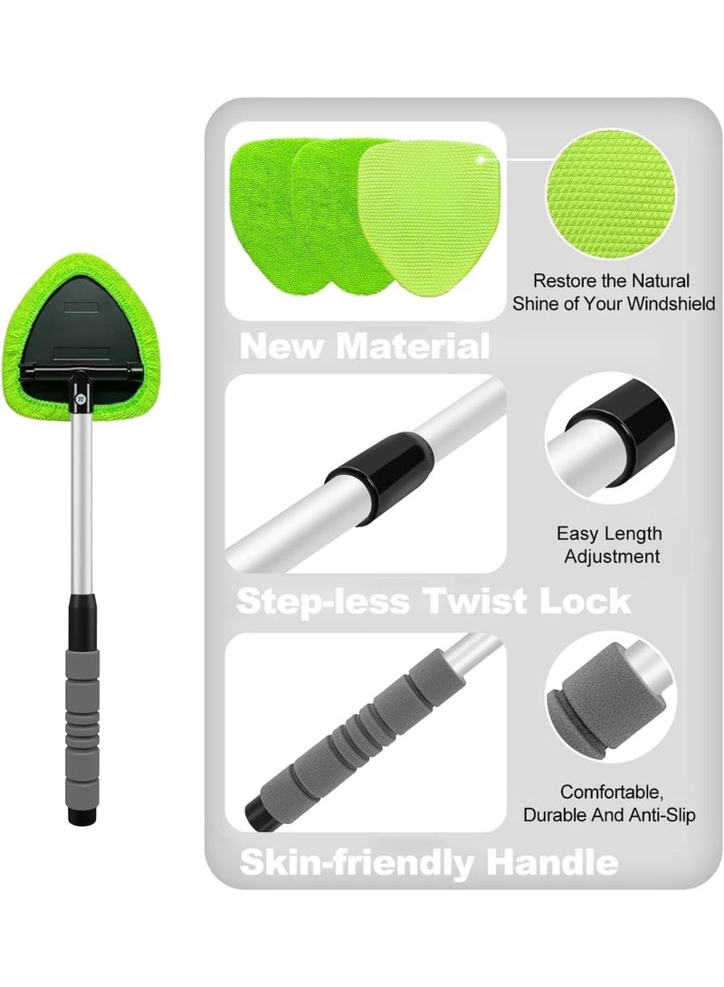 MORTICO Windshield Cleaner Tool – Car Interior Window Cleaning Kit with Extendable Handle & 3 Microfiber Pads, Wiper Inside Windshield Brush for Car & Home Windows - Image 4