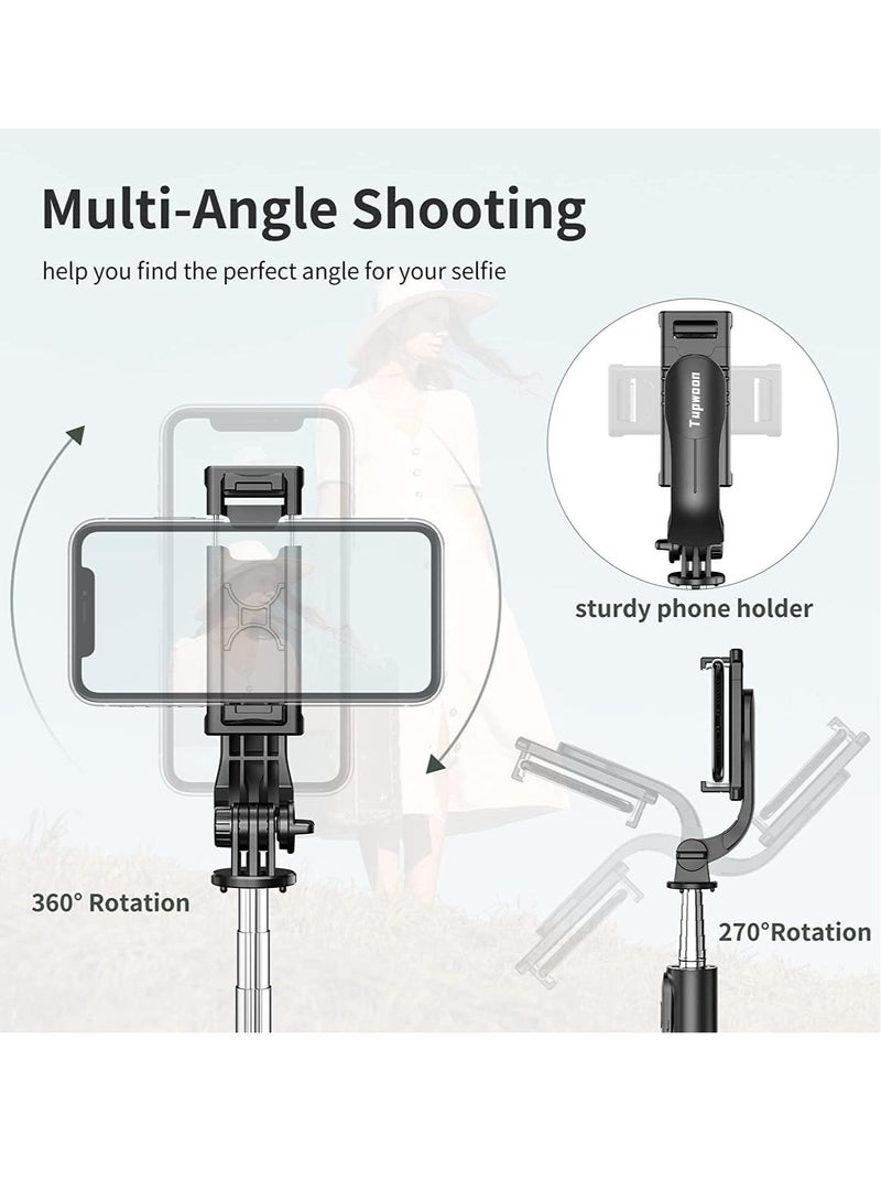 ELTRAZONE Selfie Stick Tripod with Fill Light, 167cm Extendable Phone Tripod Stand with Remote Shutter for Travel, Vlogging, Live Streaming Video and Photos,Phone Stand Compatible with iPhone and Android - Image 5