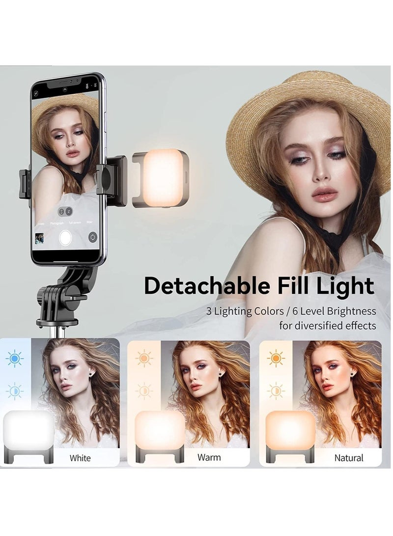 ELTRAZONE Selfie Stick Tripod with Fill Light, 167cm Extendable Phone Tripod Stand with Remote Shutter for Travel, Vlogging, Live Streaming Video and Photos,Phone Stand Compatible with iPhone and Android - Image 3