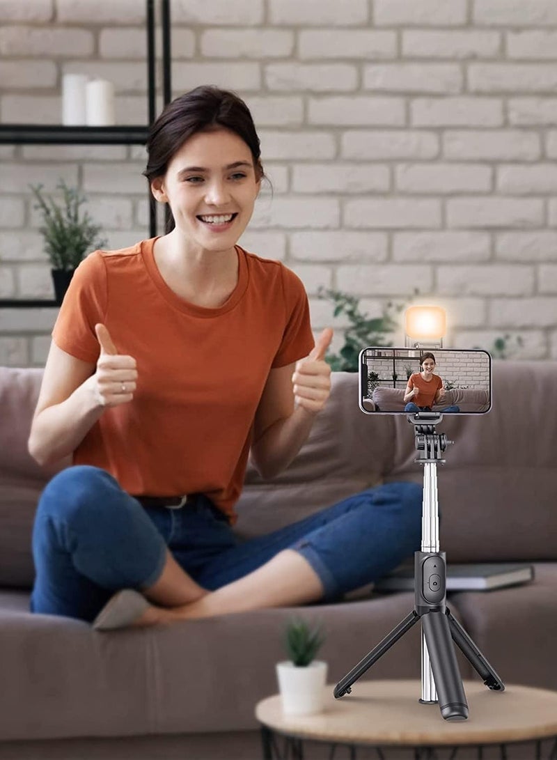ELTRAZONE Selfie Stick Tripod with Fill Light, 167cm Extendable Phone Tripod Stand with Remote Shutter for Travel, Vlogging, Live Streaming Video and Photos,Phone Stand Compatible with iPhone and Android - Image 2