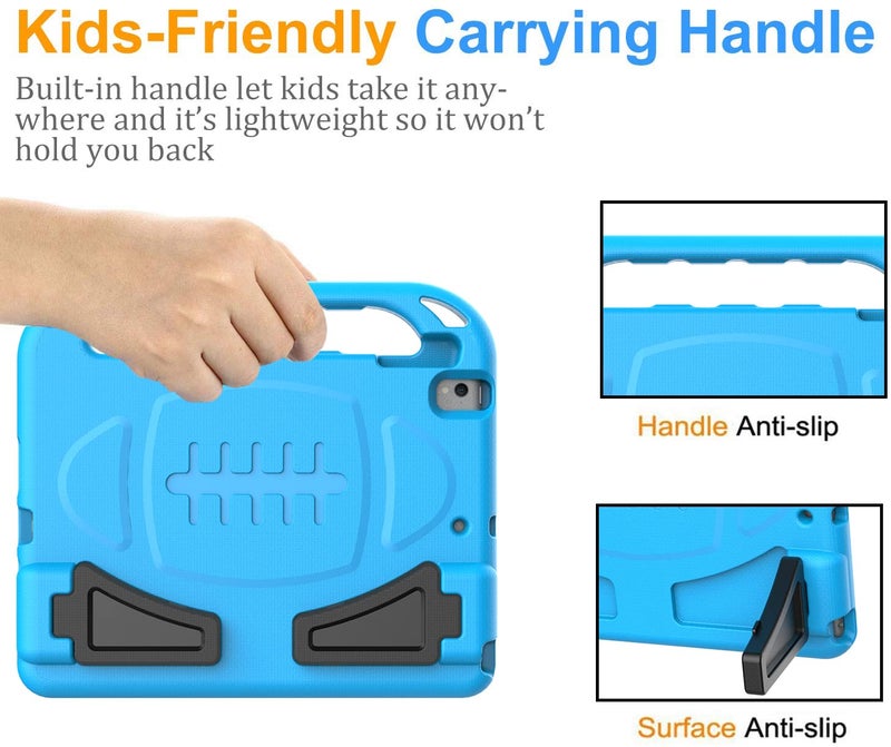 BMOUO Kids Case for iPad 9th/8th/7th Generation (iPad 10.2 Inch, 2021/2020/2019) with Built-in Screen Protector, Durable Shockproof Handle Stand iPad 9th 8th 7th Generation Case for Kids, Blue - Image 4
