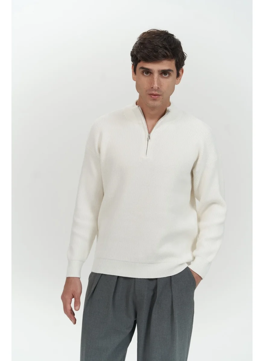 Mai Collection Mathis Ecru Turtleneck Men's Knitwear Sweater